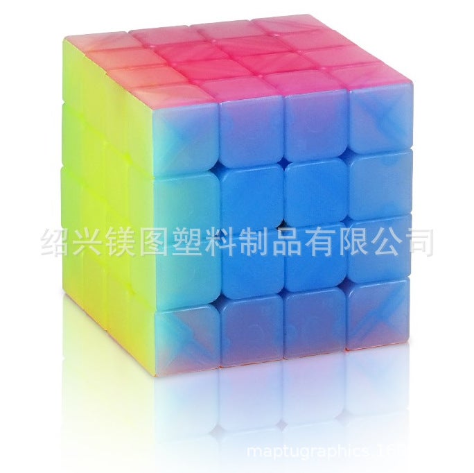 Qiyi Transparent Luminous Blue Pyramid Jelly Color Series Second And Third Order Children'S Decompression Toy Rubik'S Cube - Image 1